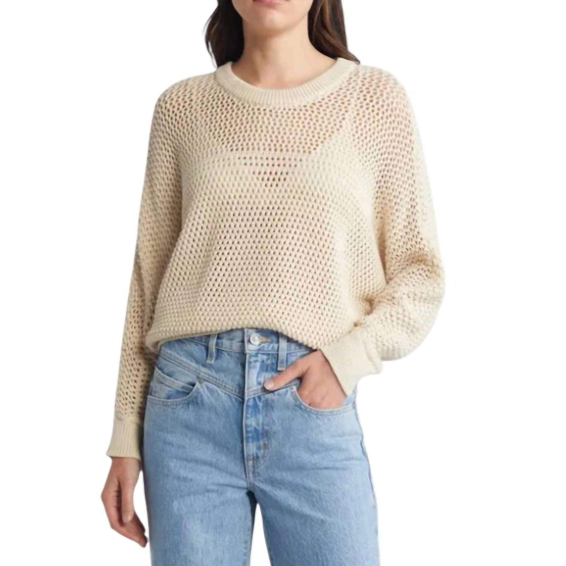 New Cleobella Kiara Open Stitch Organic Cotton Sweater In Ivory